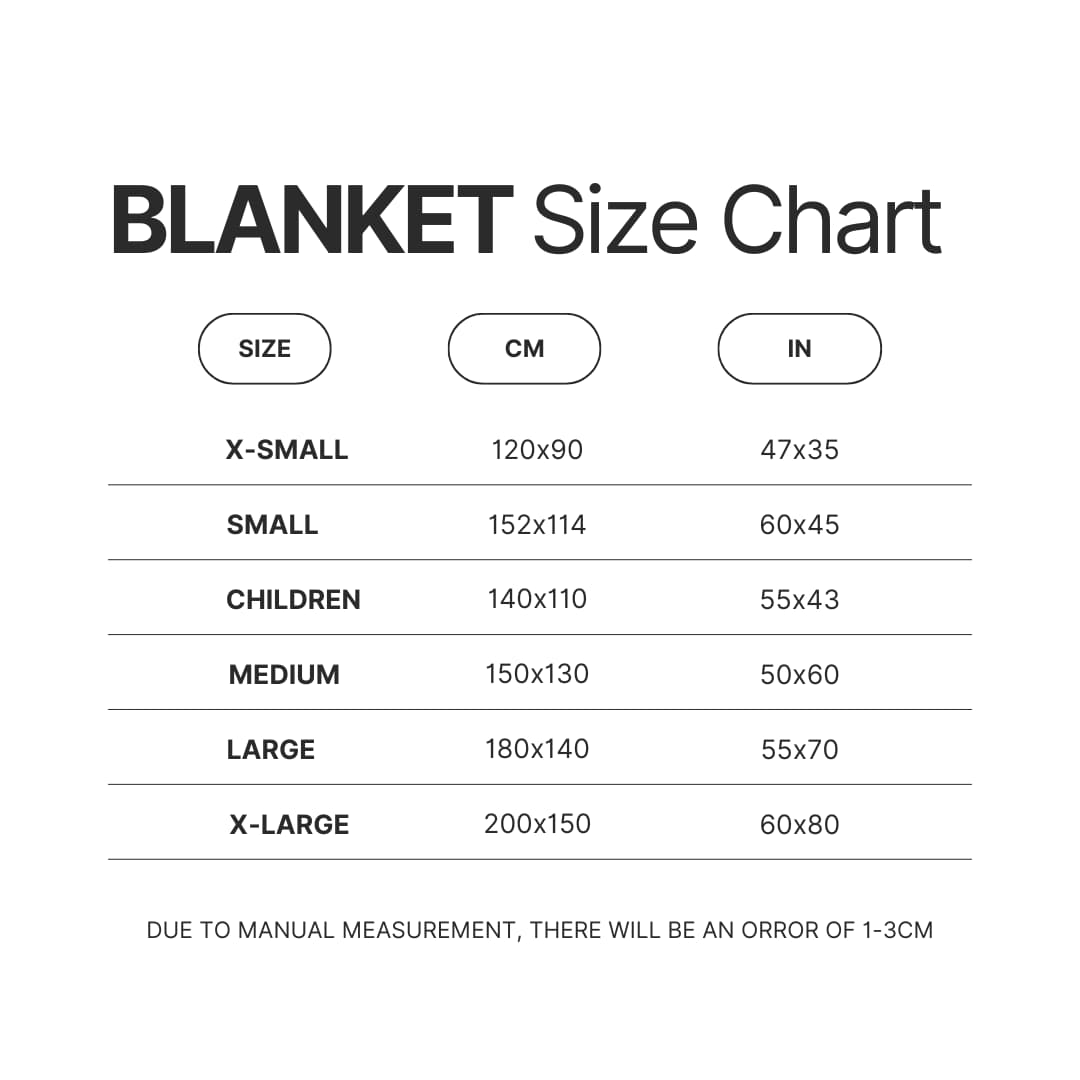 Blanket Size Chart - Gokurakugai Store