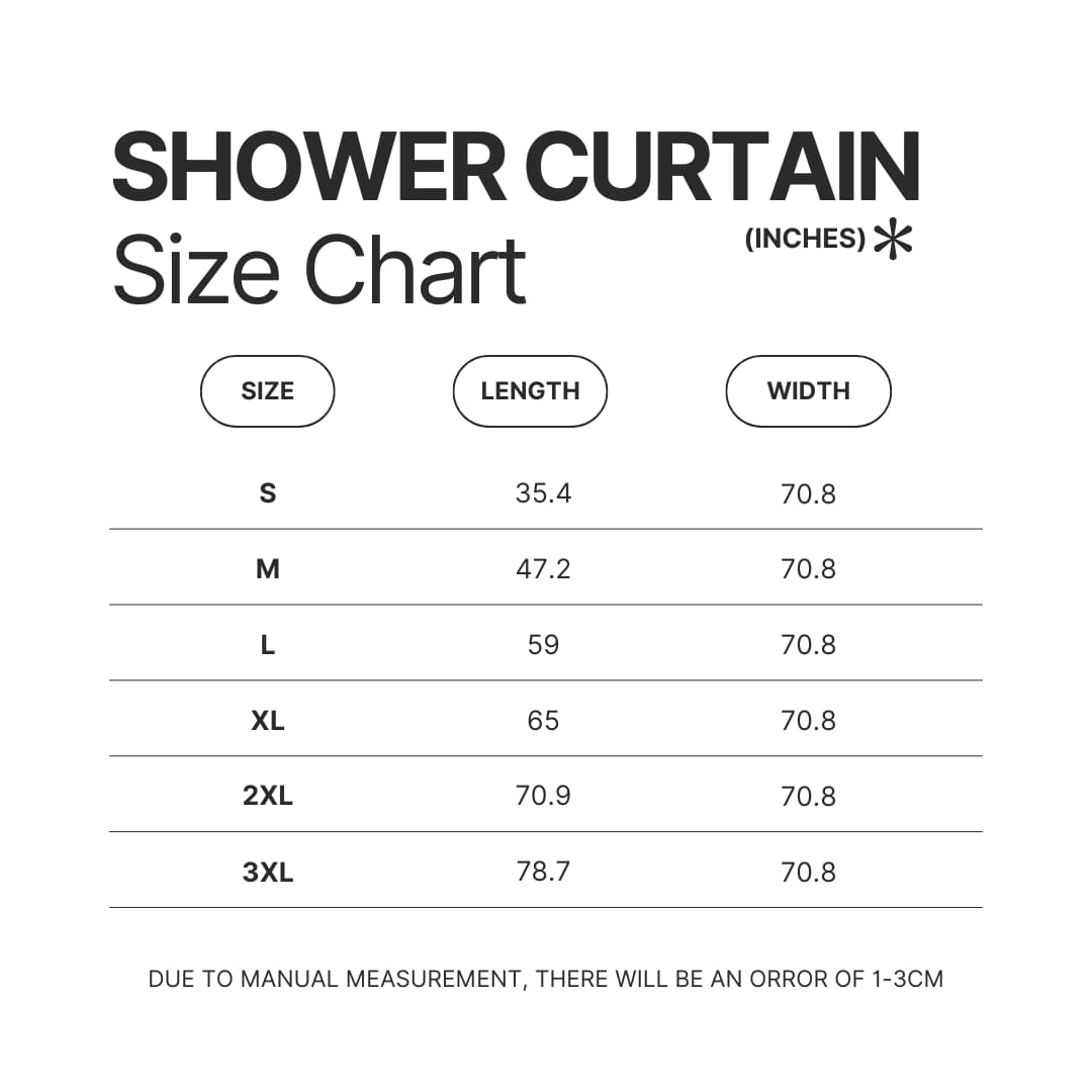 Shower Curtain Size Chart - Gokurakugai Store