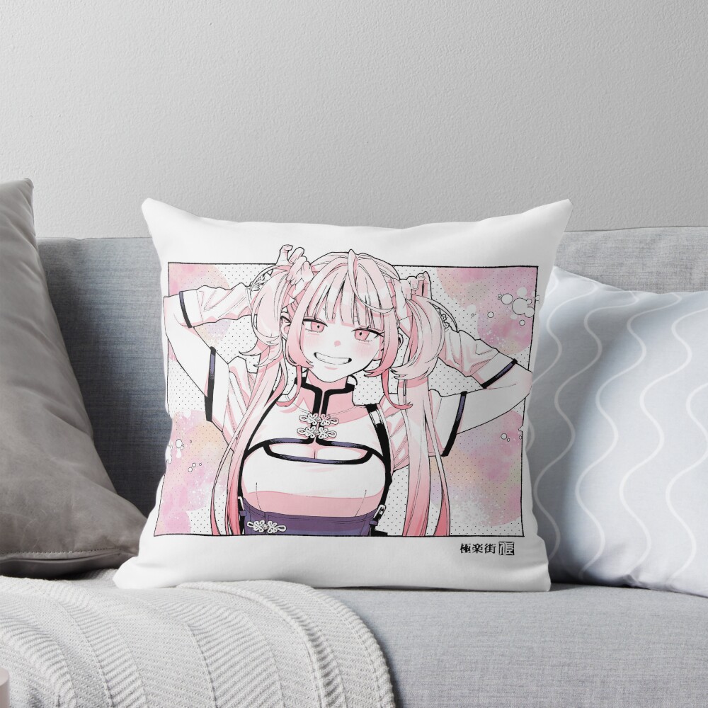 Gokurakugai Nei Sticker Throw Pillow